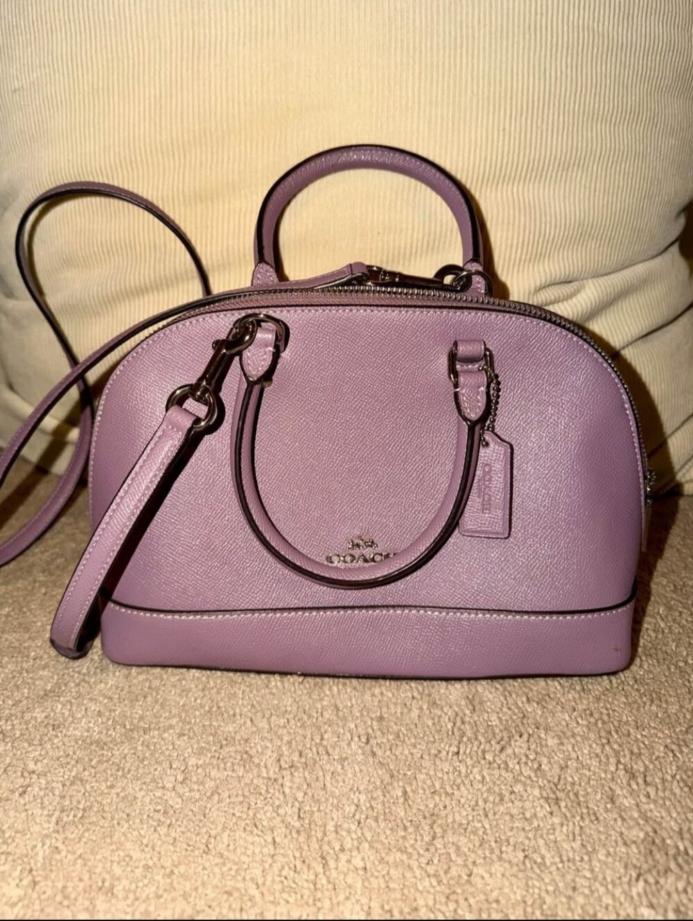 Coach Mini Sierra Purple  Satchel with Detachable Strap